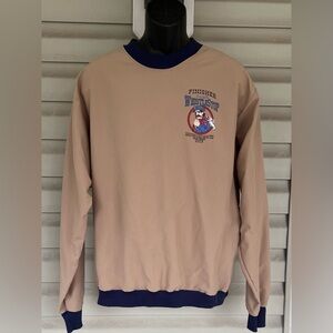 Whistle Stop Marathon Jacket 2003 Ashland, WI Tan Windbreaker Pullover Jacket L